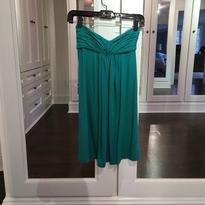 Teal strapless dress